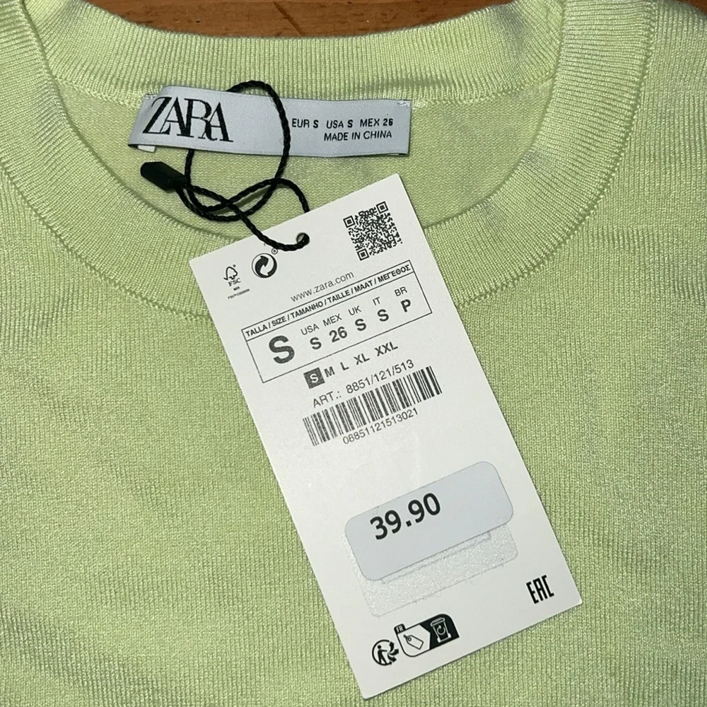 Zara Basic knit sweater size S green - Picture 6 of 10